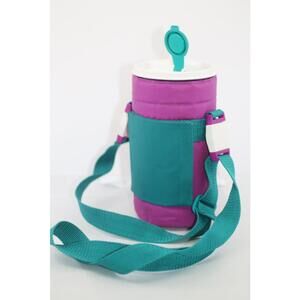 Tupperware Thirstquake 30oz. Tumbler Vintage With Insulated Carrying Bag Purple
